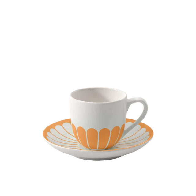 Tazzina caffè Fleur Soleil Villeroy & Boch in porcellana con bordo giallo