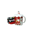 Mug natalizia Brandani in porcellana con tappo e calzini 9,5x8 cm