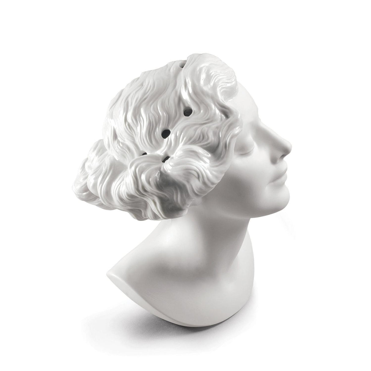 Vaso busto donna Daisy Lladrò in porcellana con fori decorativi 26x17 cm