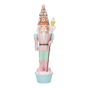 Schiaccianoci Pasticciere Timstor in poliresina rosa e azzurro 70,5 cm