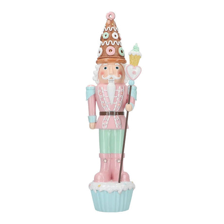 Schiaccianoci Pasticciere Timstor in poliresina rosa e azzurro 70,5 cm