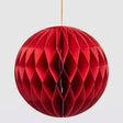 Pallina di Natale origami EDG in carta rossa geometrica 15 cm