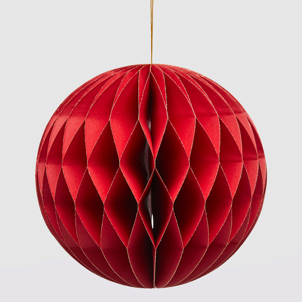 Pallina di Natale origami EDG in carta rossa geometrica 15 cm
