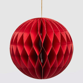 Pallina di Natale origami EDG in carta rossa geometrica 15 cm