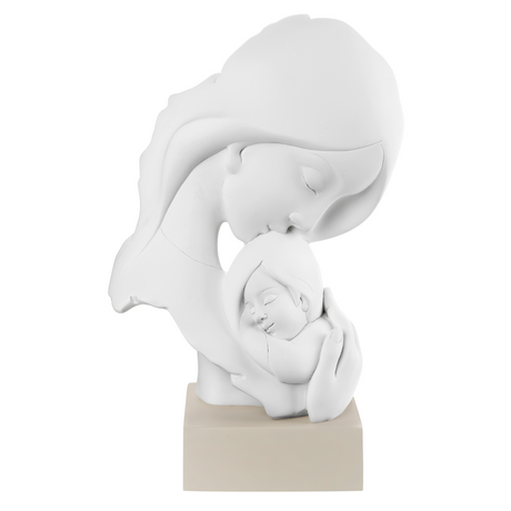 Scultura Maternità Bongelli Preziosi in marmorino bianco 34 cm