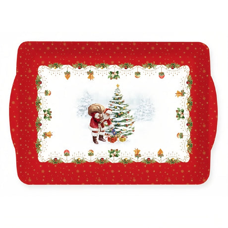 Vassoio Nostalgic Christmas Easy Life in melamina decoro Babbo Natale 33x22 cm