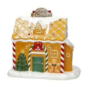 Barattolo Casa di Pan di Zenzero Brandani decoro natalizio 30x28 cm