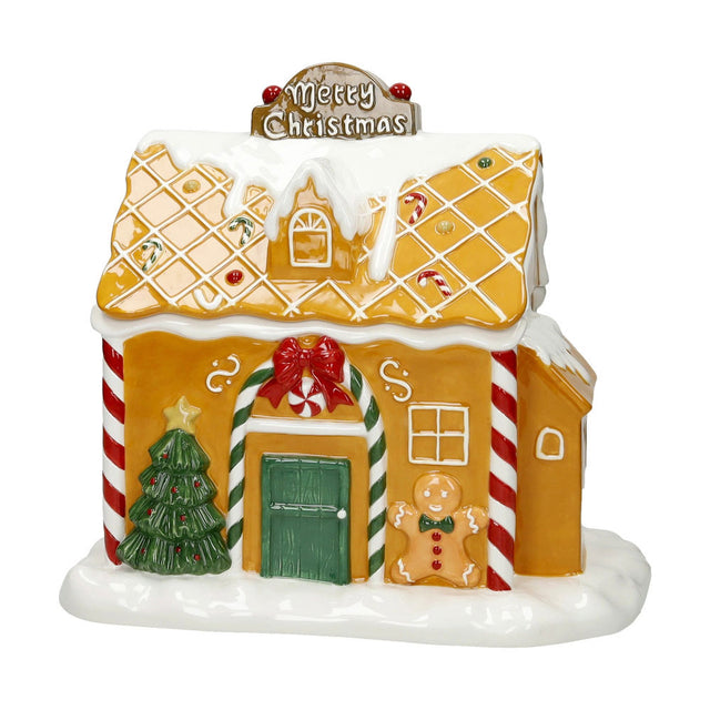 Barattolo Casa di Pan di Zenzero Brandani decoro natalizio 30x28 cm