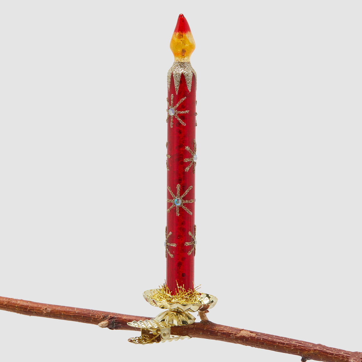 Addobbo candela EDG Enzo De Gasperi in resina rossa 18 cm