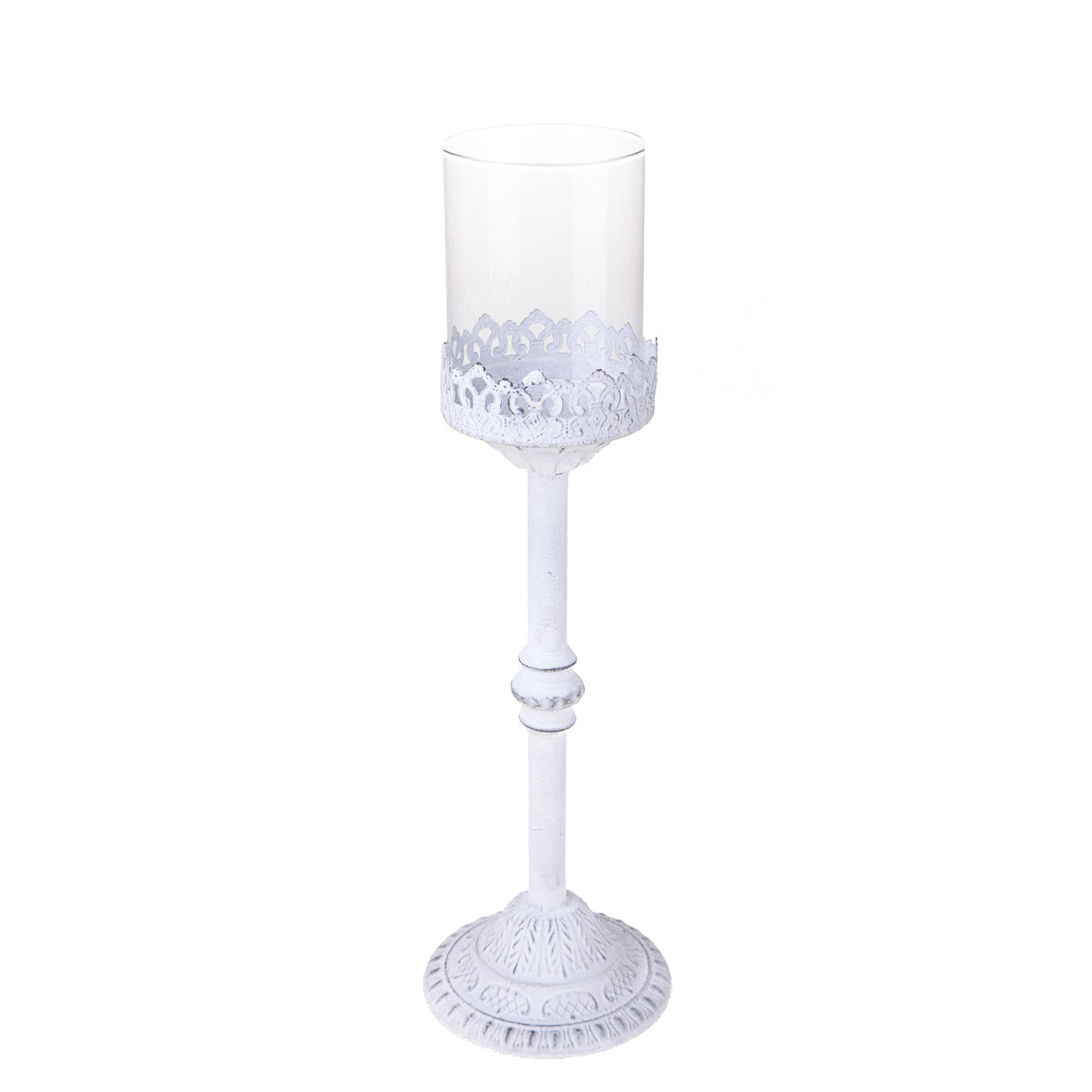 Candelabro Liberty Bianchi Dino in metallo bianco 42 cm