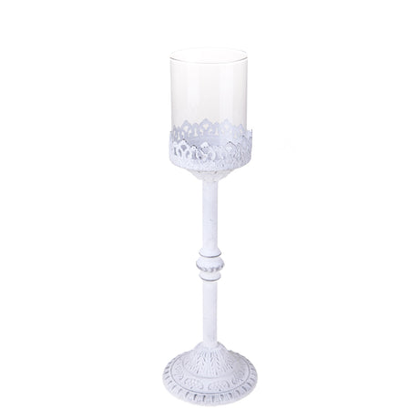 Candelabro Liberty Bianchi Dino in metallo bianco 42 cm
