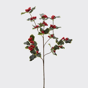Fiore natalizio agrifoglio EDG artificiale con bacche rosse 66 cm