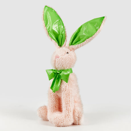 Coniglio di Pasqua EDG in tessuto rosa altezza 60 cm