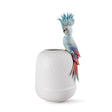 Vaso Cacatua Lladrò in porcellana decorata con cristalli 51x27 cm