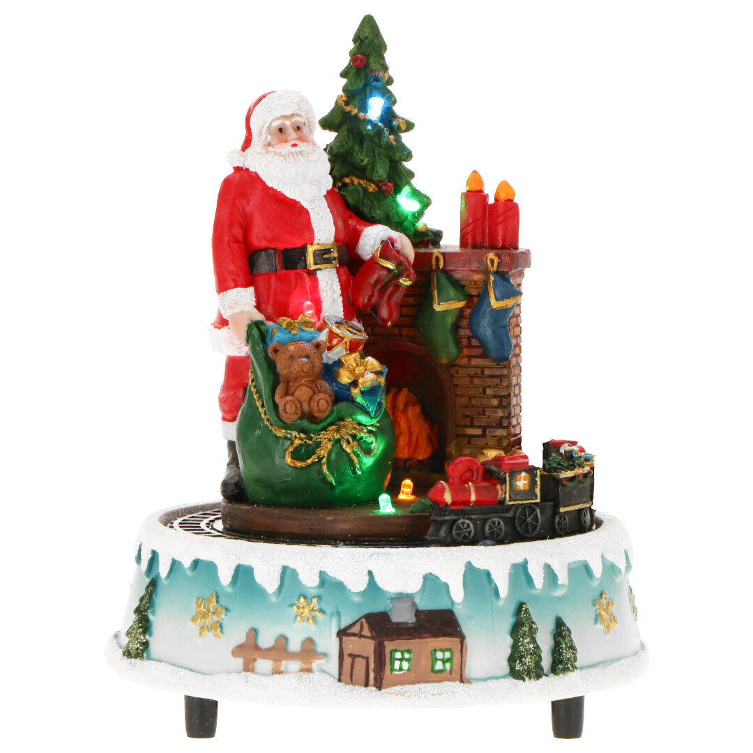 Scena natalizia Timstor Babbo Natale con LED e movimento 21 cm