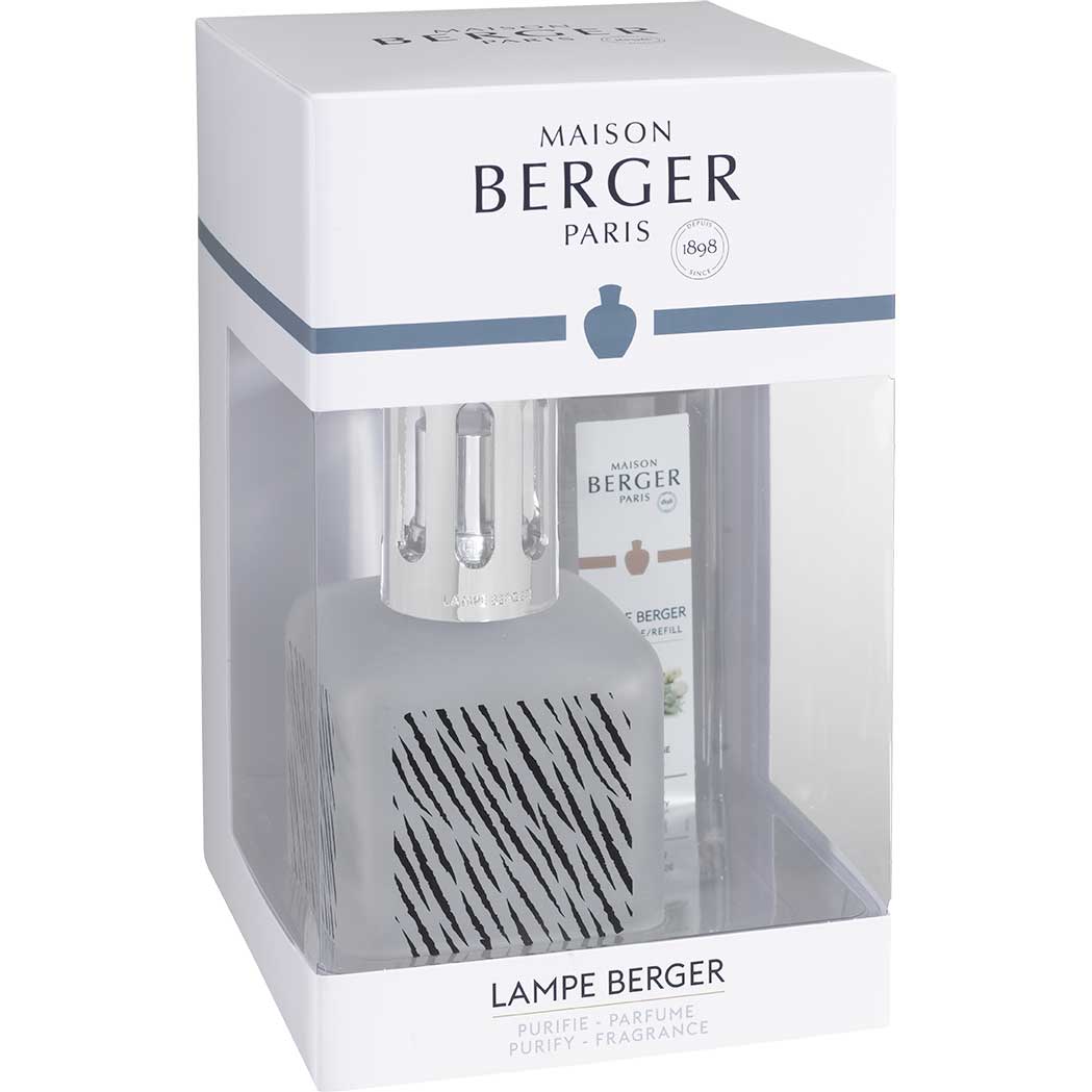 Lampada catalitica Lampe Berger in vetro laccato bianco e nero 13 cm