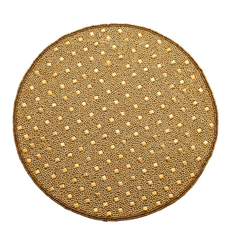 Tovaglietta rotonda Palais Royal in tessuto con ricami oro 35 cm