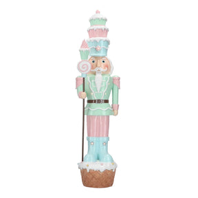 Schiaccianoci Pasticciere Timstor in poliresina rosa e azzurro 70,5 cm