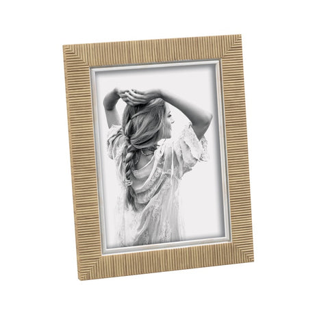 Portafoto Mascagni Casa in plastica effetto rovere con righe 13x18 cm