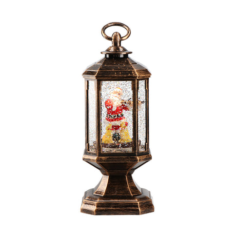 Lanterna Babbo Natale con violino Timstor in resina e vetro 23 cm LED
