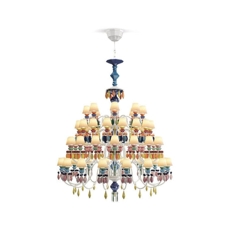 Lampadario Belle de Nuit Lladrò in porcellana multicolor 175x110 cm