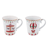 Set 2 tazze mug Magic Christmas Easy Life in porcellana decoro giostre 275 ml