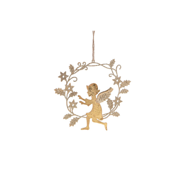 Pendaglio Angelo con Coroncina Bianchi Dino in metallo dorato 16 cm