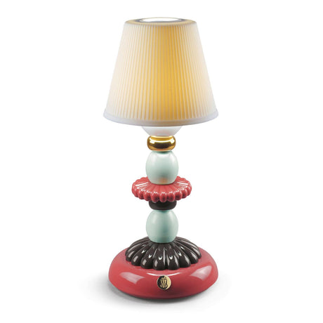Lampada da tavolo Lotus Firefly Lladrò in porcellana decorata 28x12 cm