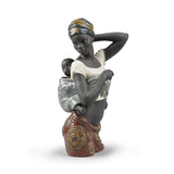 Scultura Sapore Africano Lladrò in porcellana decorata 38x20 cm