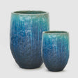Vaso porta piante Saigon EDG in ceramica blu acqua 52x38 cm