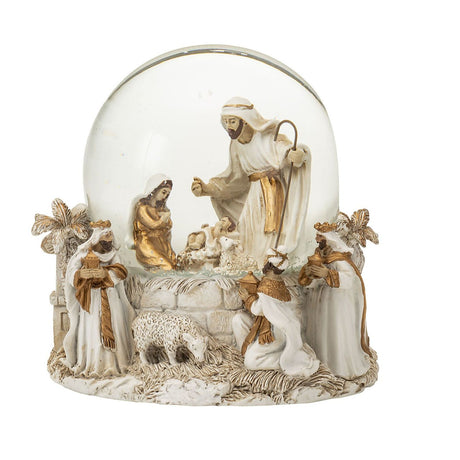 Globo di neve Natività Noel in poliresina con carillon 16 cm