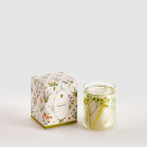 Candela profumata Florette EDG in vetro con decoro floreale 9 cm