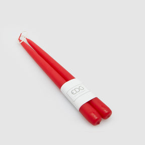 Candele stelo liscio EDG in cera rossa 25x2,2 cm set 2 pezzi