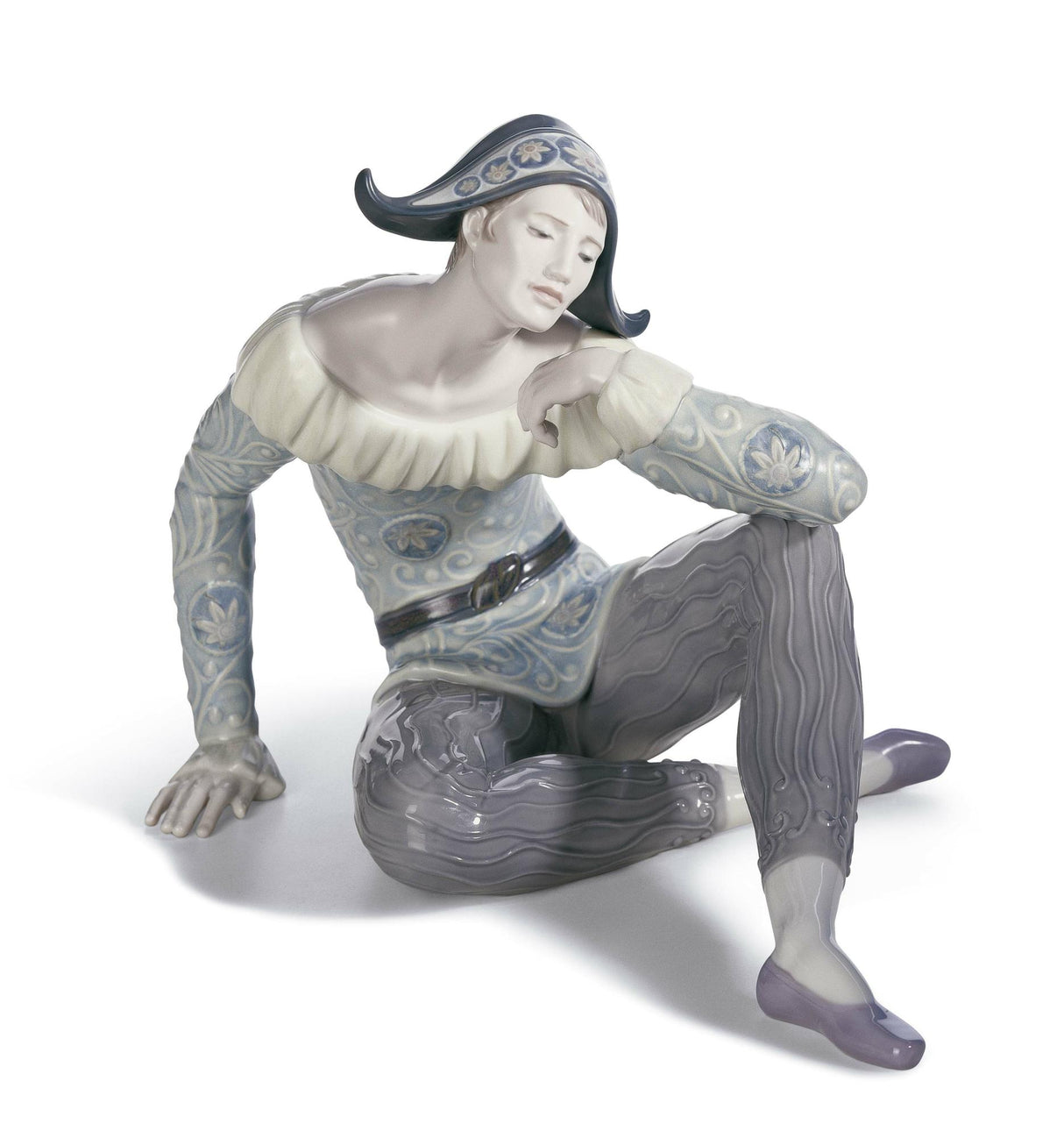 Statua Uomo Nostalgia Lladrò in porcellana lucida 33x26 cm