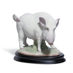 Statuetta Cinghiale Lladrò in porcellana decorata 15x19 cm