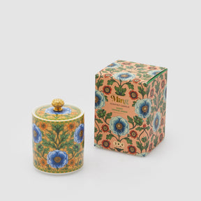 Candela profumata Ming EDG in ceramica decorata 10x7 cm arancio dolce