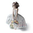 Statuina Fiori Silvestri Lladrò in porcellana lucida decorata 26x21 cm