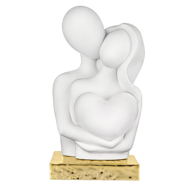 Scultura coppia in abbraccio Bongelli Preziosi in metallo dorato 19 cm