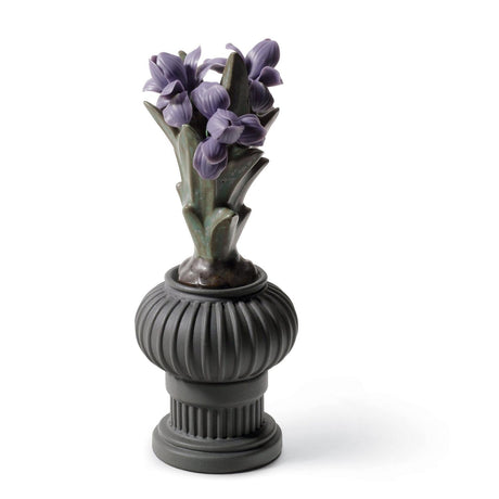 Vaso Iris per Bimbo Samurai Lladrò in porcellana nera 13x5 cm