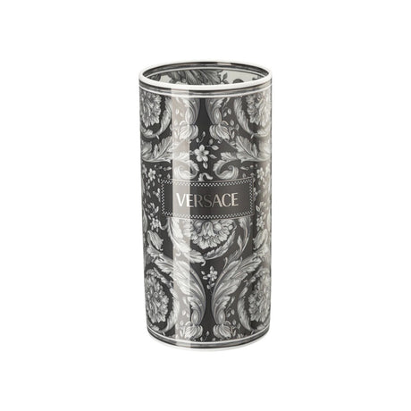 Vaso Barocco Haze Versace in porcellana nera decorata 24 cm