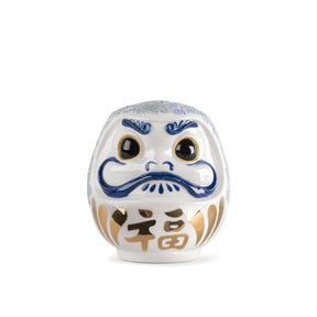 Statuina Daruma blu Lladrò in porcellana lucida 12x12 cm
