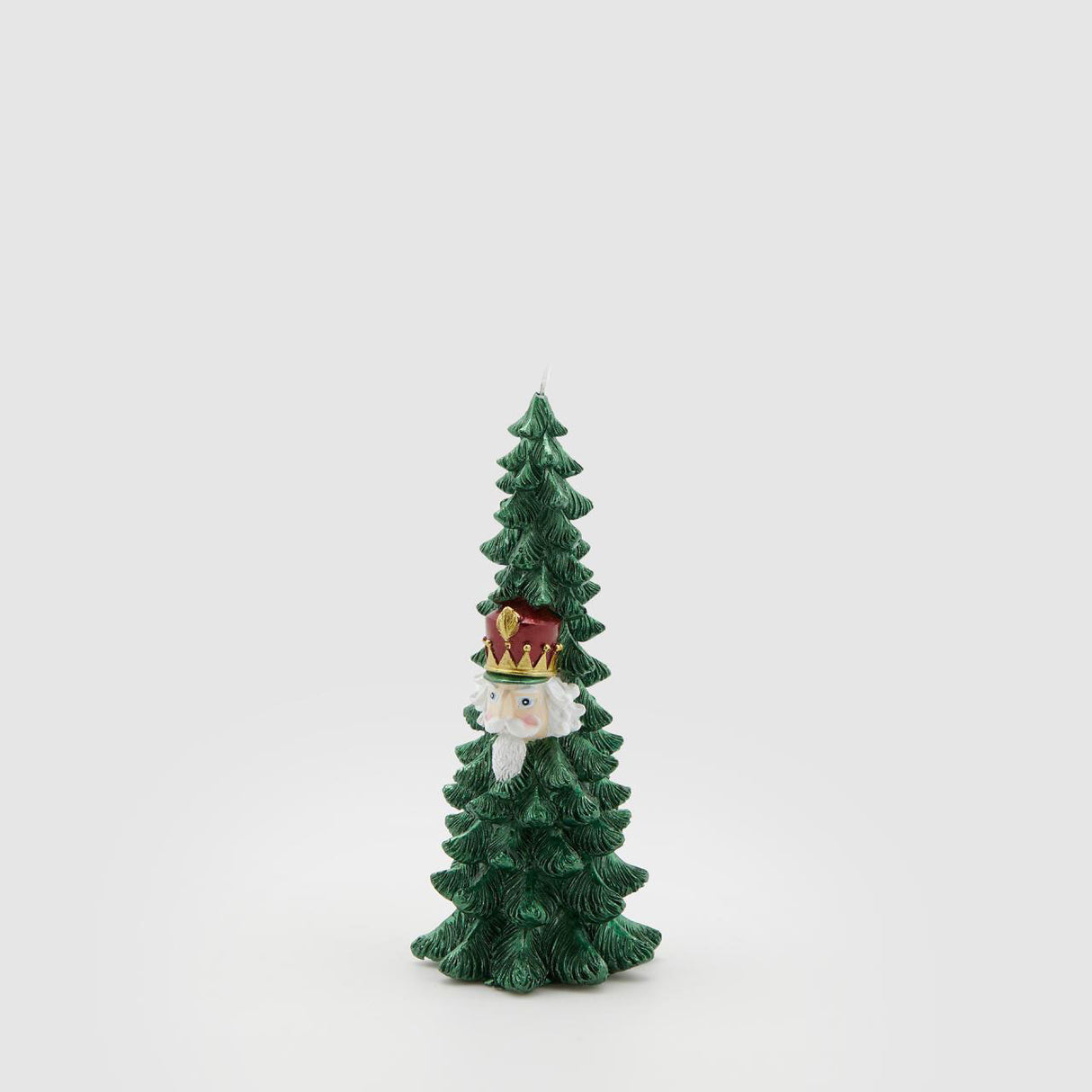 Candela albero di Natale con soldatino EDG in cera decorata 21 cm