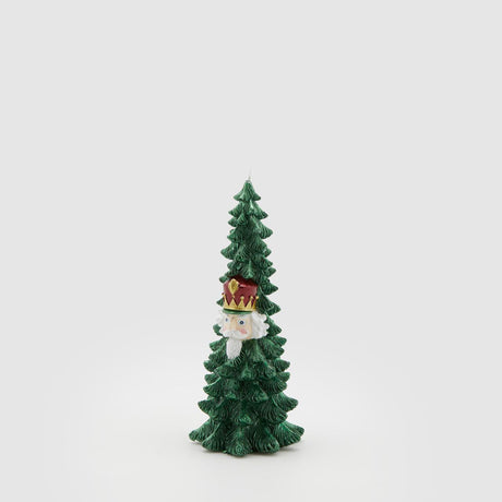 Candela albero di Natale con soldatino EDG in cera decorata 21 cm