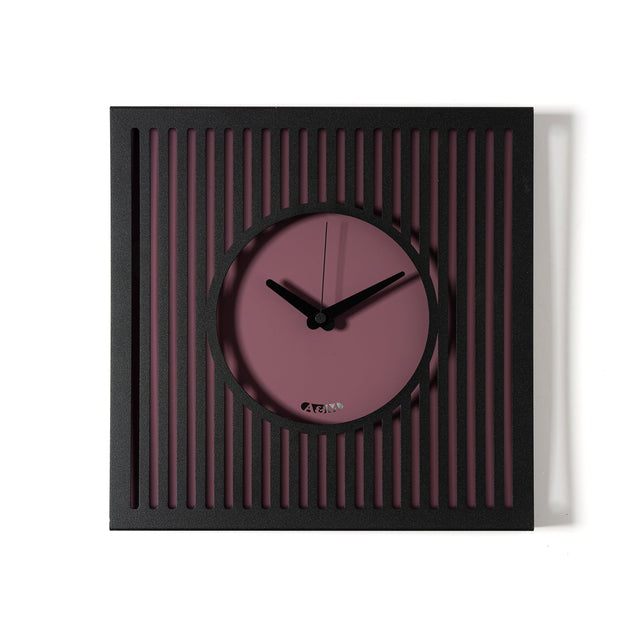 Orologio da parete Tiffany Arti & Mestieri in ferro nero viola 35x35 cm