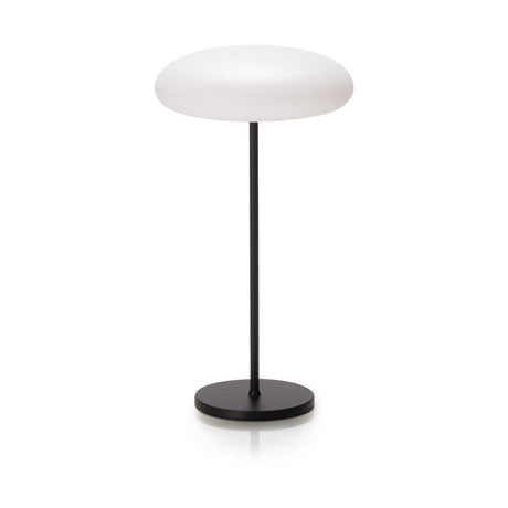 Lampada Frisbee Palais Royal in metallo nero ricaricabile 18x33 cm