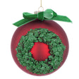 Pallina di Natale Bizzotto in vetro rosso con decoro corona 10 cm