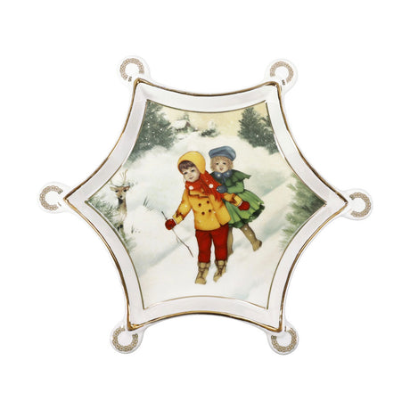 Vassoietto a stella Brandani in porcellana decorata collezione Cuccioli