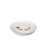 Piatto Koi Lladrò in porcellana opaca con decori in oro 14 cm