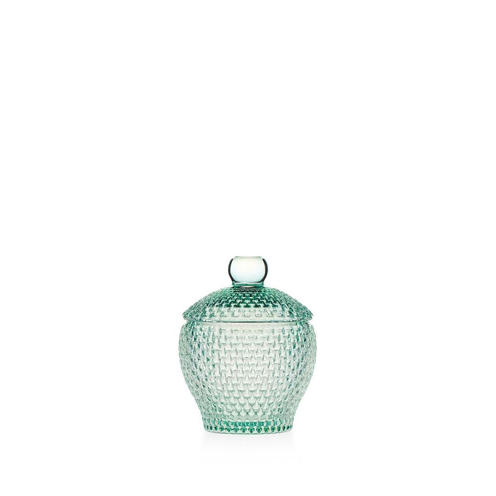 Scatola portabonbon Emò Italia in vetro verde 11x8 cm