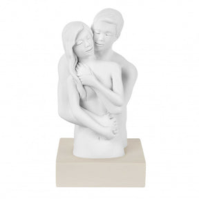 Scultura innamorati Bongelli Preziosi in marmorino color nocciola 15 cm